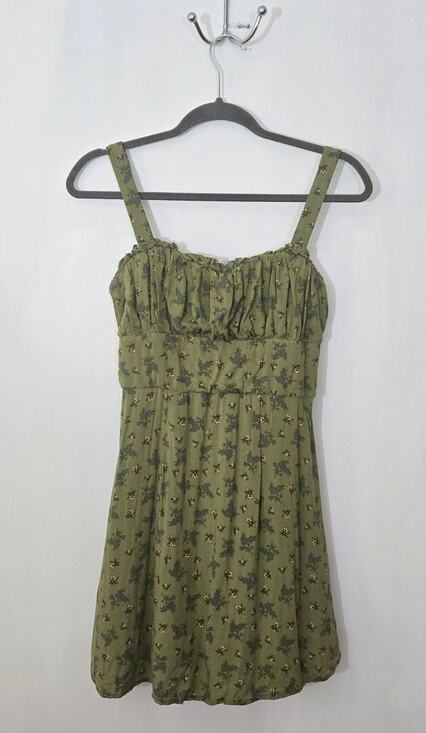 Trixxi Dresses & Skirts - Sz M Green floral Smocked peasant 90's babydoll dress fairy cottagecore romance